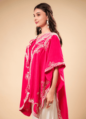 Sindoori Red Kaftan Set with Mirror Work