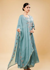 Pantone Anarkali Plazo Set with Unique Dupatta Border