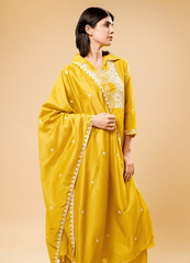Zard Yellow Embroidered Kurta Set with Dupatta