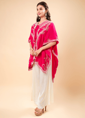 Sindoori Red Kaftan Set with Mirror Work