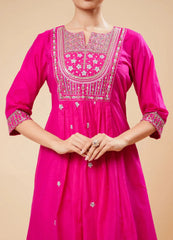 Elegant Flary Plazo Set in Punch Pink Shade