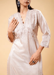 Blush Elegance Set with Thread Work & Dupatta