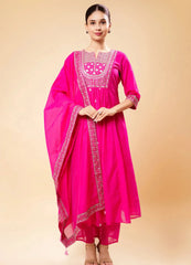 Elegant Flary Plazo Set in Punch Pink Shade