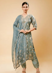 Tempered Grey Pant Pair with Floral Shimmer Print