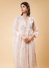 Blush Elegance Set with Thread Work & Dupatta