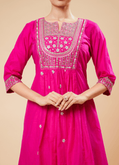 Elegant Flary Plazo Set in Punch Pink Shade