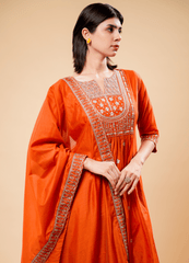 Elegant Flared Palazzo Set in Pure Rust Shade
