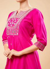 Elegant Flary Plazo Set in Punch Pink Shade