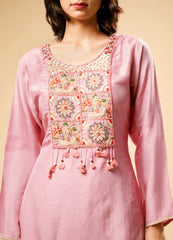 Blush Pink Sharara Set with Designer Organza Shrug